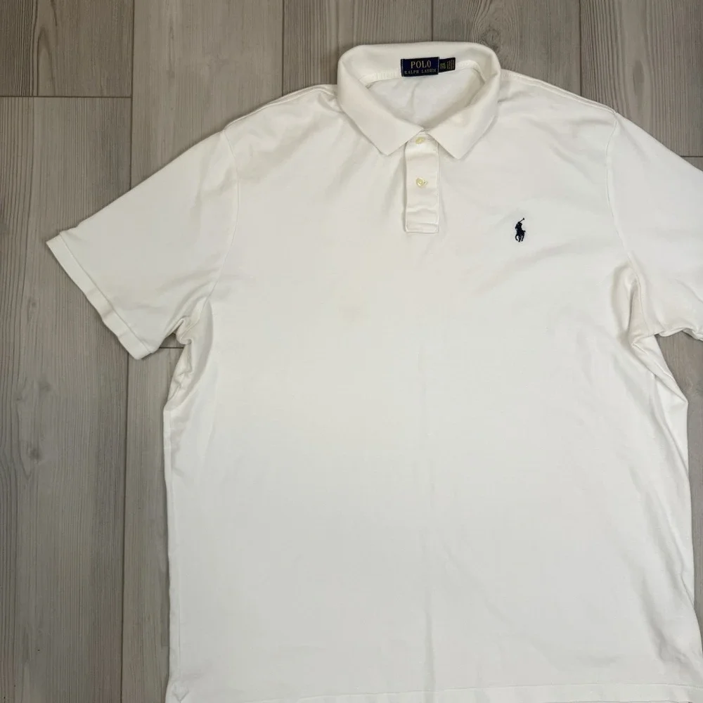 Polo‎ Ralph Lauren POLO Shirt White Mens XXL Classic Fit Short Sleeve READ